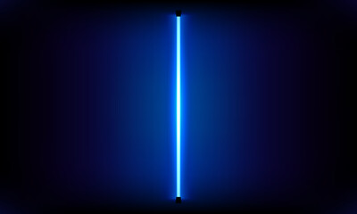 Abstract neon background. Lights line, luminous rays, neon magic sword. Motion shine blue.