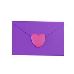 Letter Closed Valentine Icon 3D Illustration