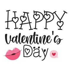 Happy valentine's day t-shirt print template