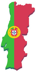 Map of Portugal (flat design)