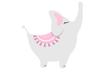 Elephant illustration, baby picture, clipart. Cute baby shower clipart or print for invitations, greeting cards, posters, etc