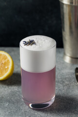 Boozy Purple Lavender Gin Fizz Cocktail