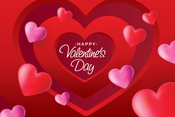 14th February happy valentine's day wish card and poster.