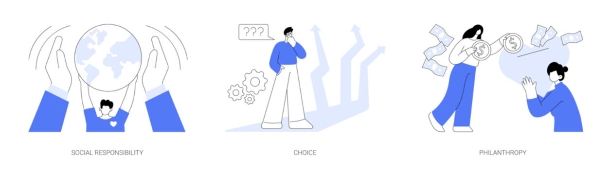 Decision making abstract concept vector illustrations.