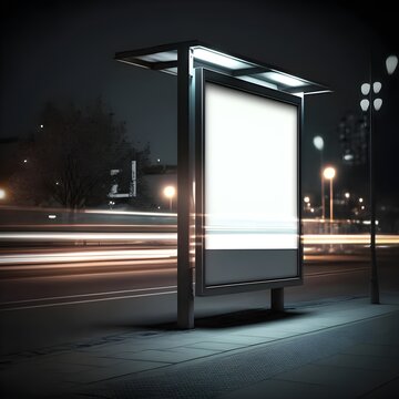 billboard at night, generative AI