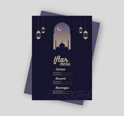 Ramadan kareem iftar menu design