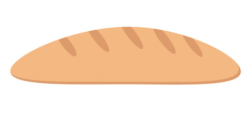 A baguette loaf of bread isolated on white