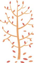 Obraz premium decoration side view tree illustration.