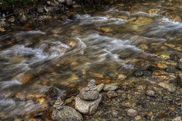 Fototapeta na wymiar creek in the woods, Lake Etrachsee, Styria, Austria