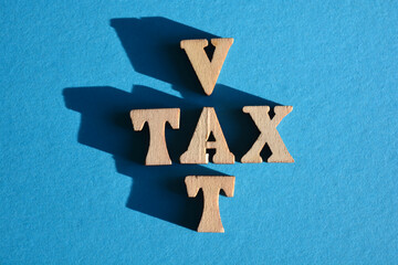 Tax, VAT, crossword isolated as banner headline