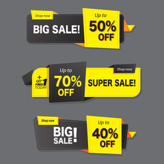 Sale banner template, Big sale special up to 40% 50% 70% off. Super Sale, end of season special offer banner. vector illustration