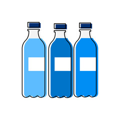 Drinking water bottle illustration on isolated background.