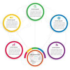 3d paper infographic abstract business template vector illustration Stock Illustration