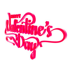 3D Text Character Render Valentine's elements