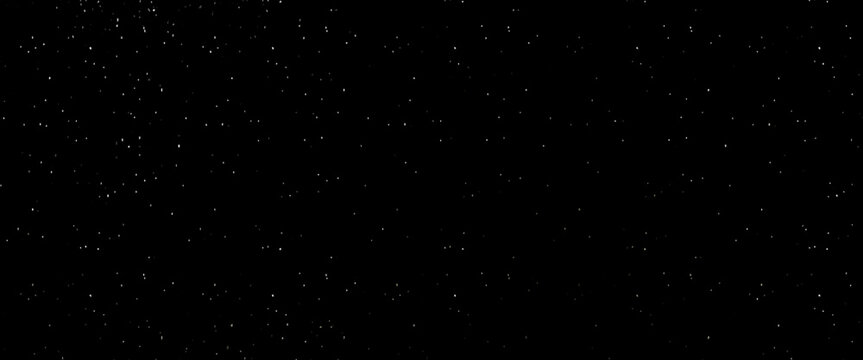 Flying dust particles on a black background, abstract real dust floating over black background for overlay, night sky graphic resources star on snow effect background © Grave passenger