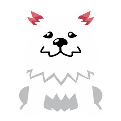 Cartoon cute sitting dog for design.