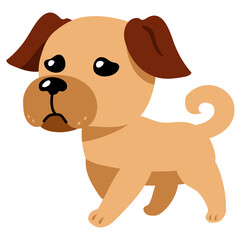 Cartoon walking dog for design.