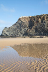 Cliff and Reflection, Odeceixe Beach; Algarve; Portugal