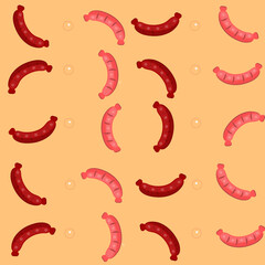 Samless pattern with sausages