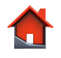 Obraz premium 3d red home icon. Generative AI.