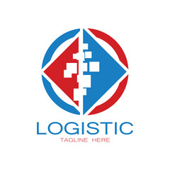 Fototapeta premium logistics logo icon illustration vector design distribution symbol delivery of goods economy finance