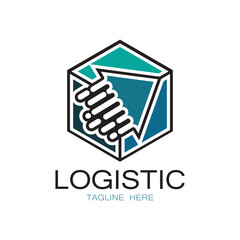 logistics logo icon illustration vector design  distribution symbol  delivery of goods  economy  finance