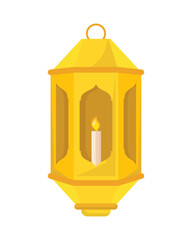 golden lamp with candle