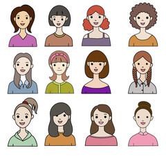Woman avatar set