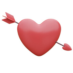 Heart arrow Valentine Day 3d element