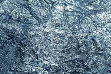 Shiny thin ice surface, macro pattern, natural background texture