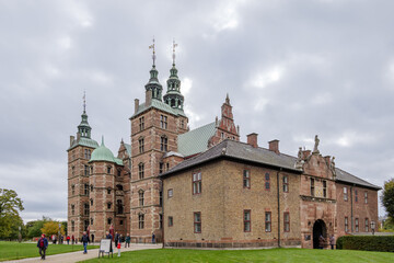 Fototapeta na wymiar Outdoor exterior scenery of the King's Garden around Rosenborg Castle, 