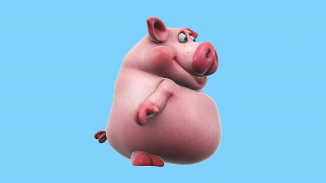 Fun 3D cartoon pig (with alpha channel included)