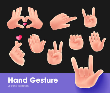 Hands Gestures 3D Illustration Pack