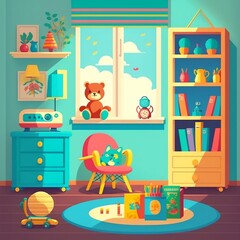 children room with toys