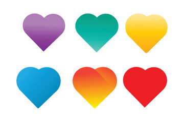 Creative heart set modern vector design