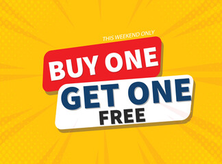 Buy 1 Get 1 Free banner template modern design. Vector Illustrator