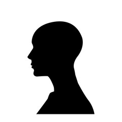 Man silhouette graphic icon. Male profile symbol isolated on white background.