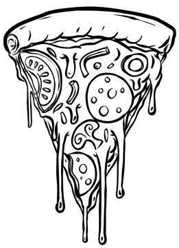 pizza black lines