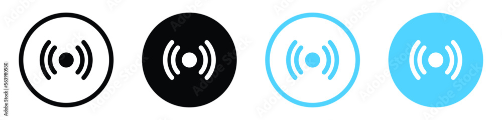 Poster live streaming icon login Network signal icons, vector antenna transmit sharing sign button. Wireless and wifi icon, broadcast podcast icon - nfc radio zone waves internet connection icons