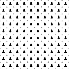 Square seamless background pattern from black vintage bell symbols are different sizes and opacity. The pattern is evenly filled. Vector illustration on white background