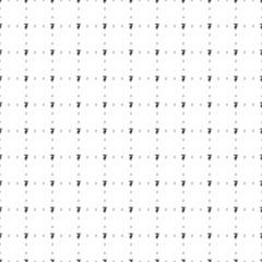 Square seamless background pattern from geometric shapes are different sizes and opacity. The pattern is evenly filled with small black tugrik symbols. Vector illustration on white background