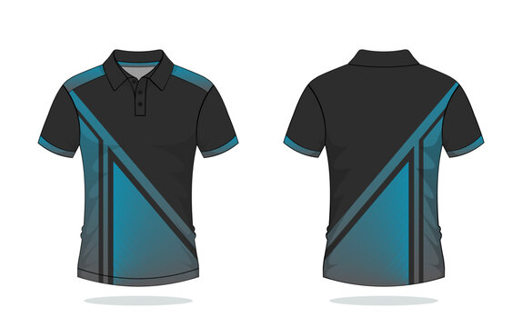 polo shirt jersey uniform design, can be used for golf, badmintonin front view, back view. jersey mockup Vector, design premium very simple and easy to customize