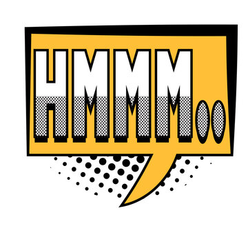 recommend clip art: Hmm word pop art retro vector illustration. Isolated image on white background. Comic book style imitation