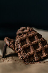 vegan cookies for healthy eating. chocolate cookies on a plate
