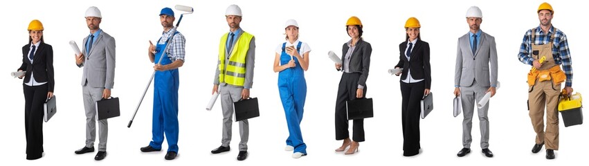 Construction industry workers set