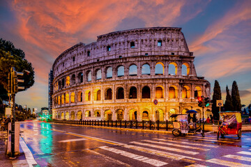Fototapeta na wymiar Colosseum night view in Rome