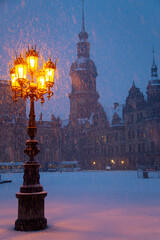 Winter evening Dresden.