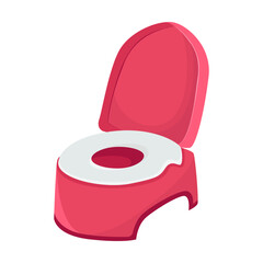 Potty for babies vector illustration. Toilet seat for kids, furniture for lavatory or baby room isolated on white background. Childhood, hygiene concept