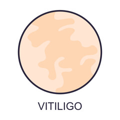 Skin vitiligo problems vector illustration. Sign of dry or oily skin problems isolated on white background. Health, skincare concept