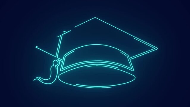 graduation cap scholar students for Higher studies achievement animation